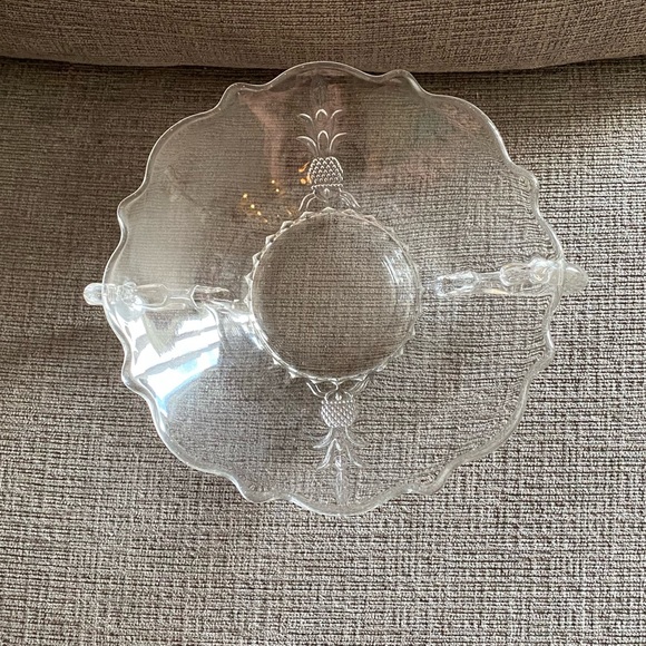 Vintage Heisey Plantation Pineapple Crimped Double Handled Candy Trinket Bowl - Picture 4 of 8